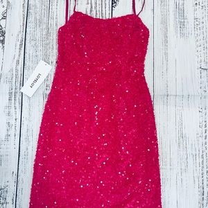 Hot pink sequin homecoming dress